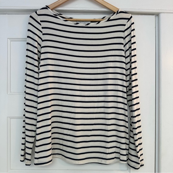 Amour Vert - Francoise long sleeve top in marine stripe (navy/white) - Picture 1 of 6